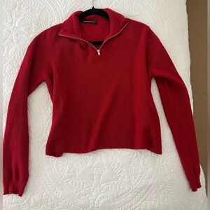 Like New Brandy Melville Red Sweater -Half-Zip